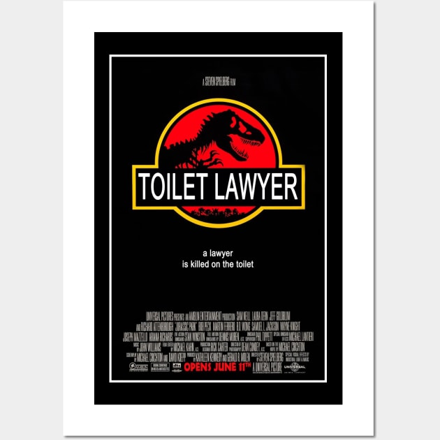Jurassic Toilet Lawyer Wall Art by Bob Rose